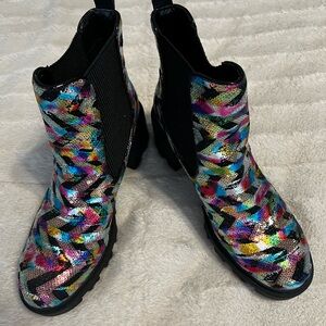 Betsey Johnson Muli-Color Sequin Women's Ankle Boots Size-9.5